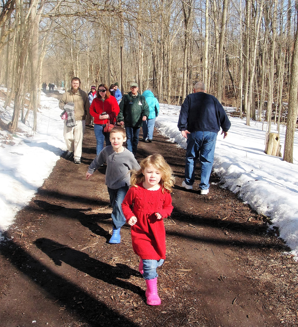 Group walking in winter